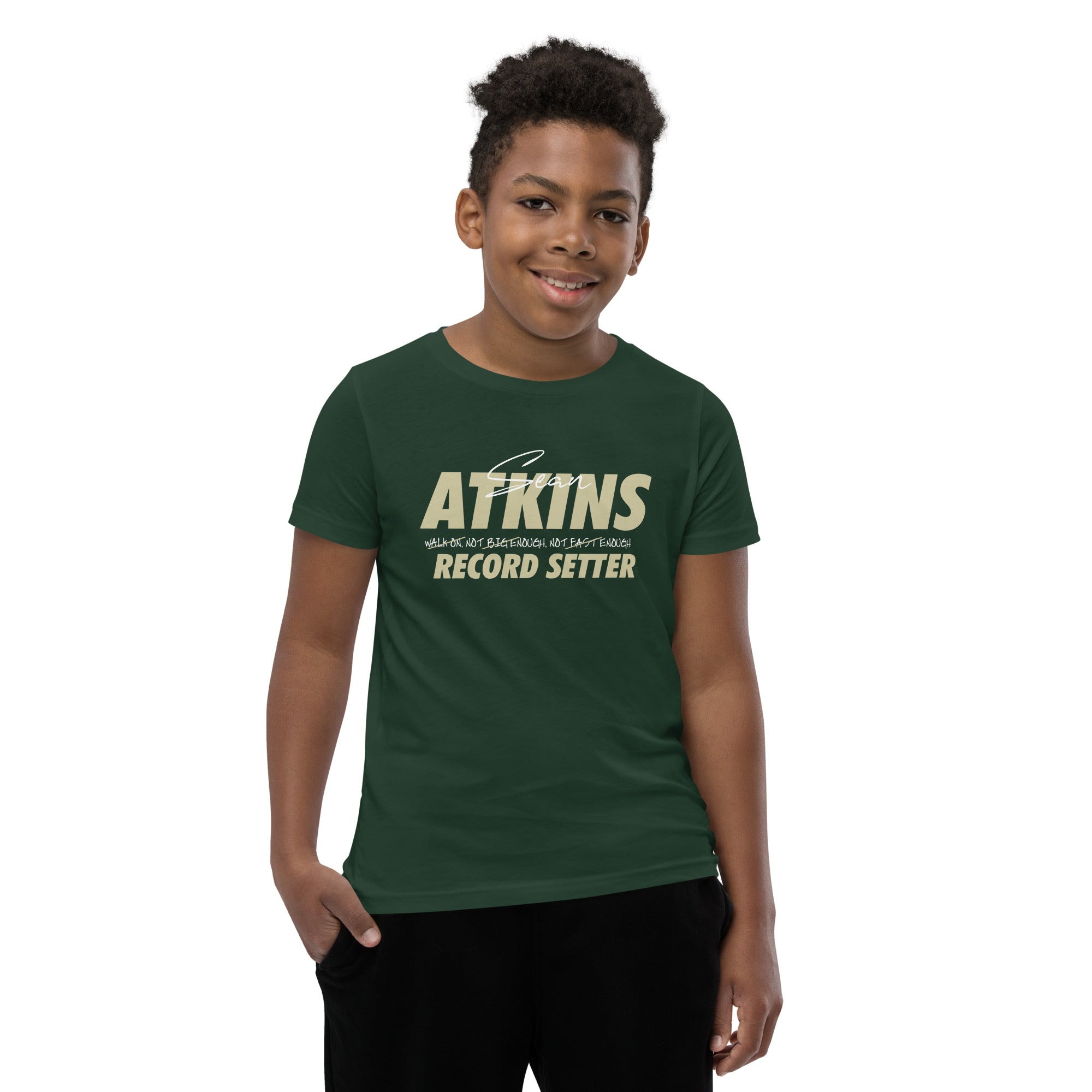 #38 Sean Atkins - Record Setter - Youth Short Sleeve T-Shirt